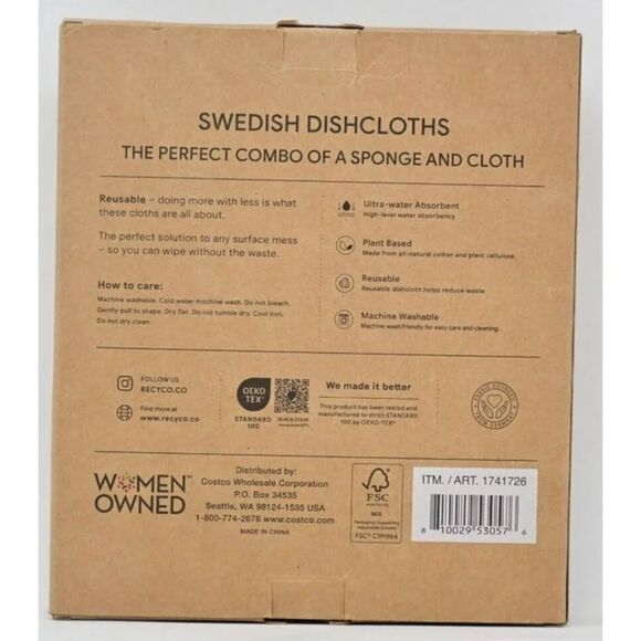 Swedish Dishcloths 12-Piece Set Boho The Perfect Combo of a Sponge and Cloth - Picture 6 of 6